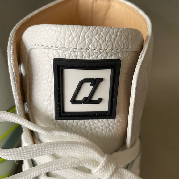 Christian louboutin mens vida top flat white sneaker trainer white neon sz 42.5 main image 5